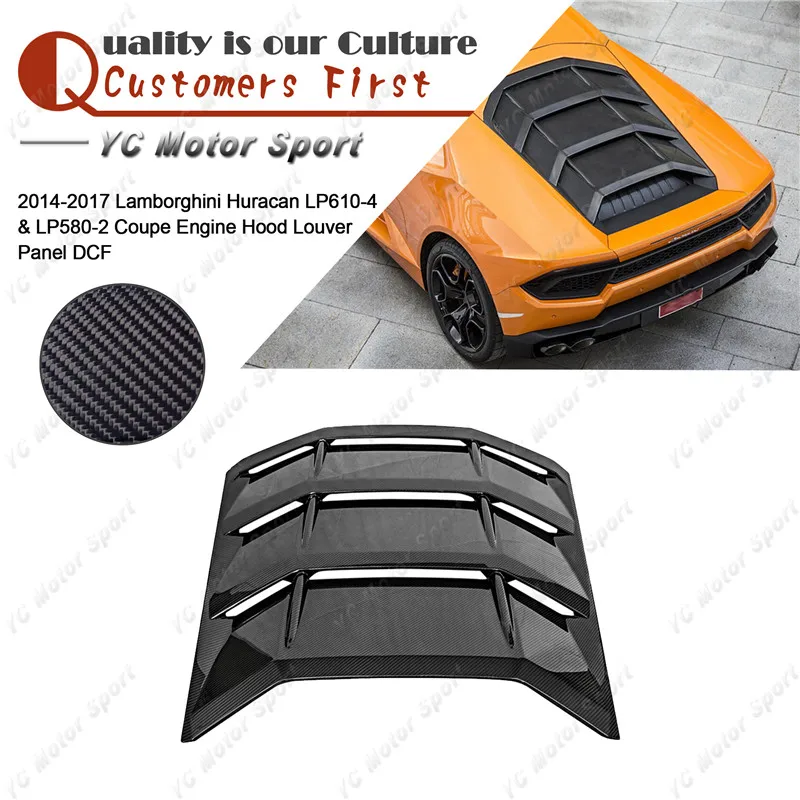 Car Accessories Dry Carbon Fiber Rear Engine Cover Fit For 2014-2017 Huracan LP610-4 & LP580-2 Coupe Engine Hood Louver Panel