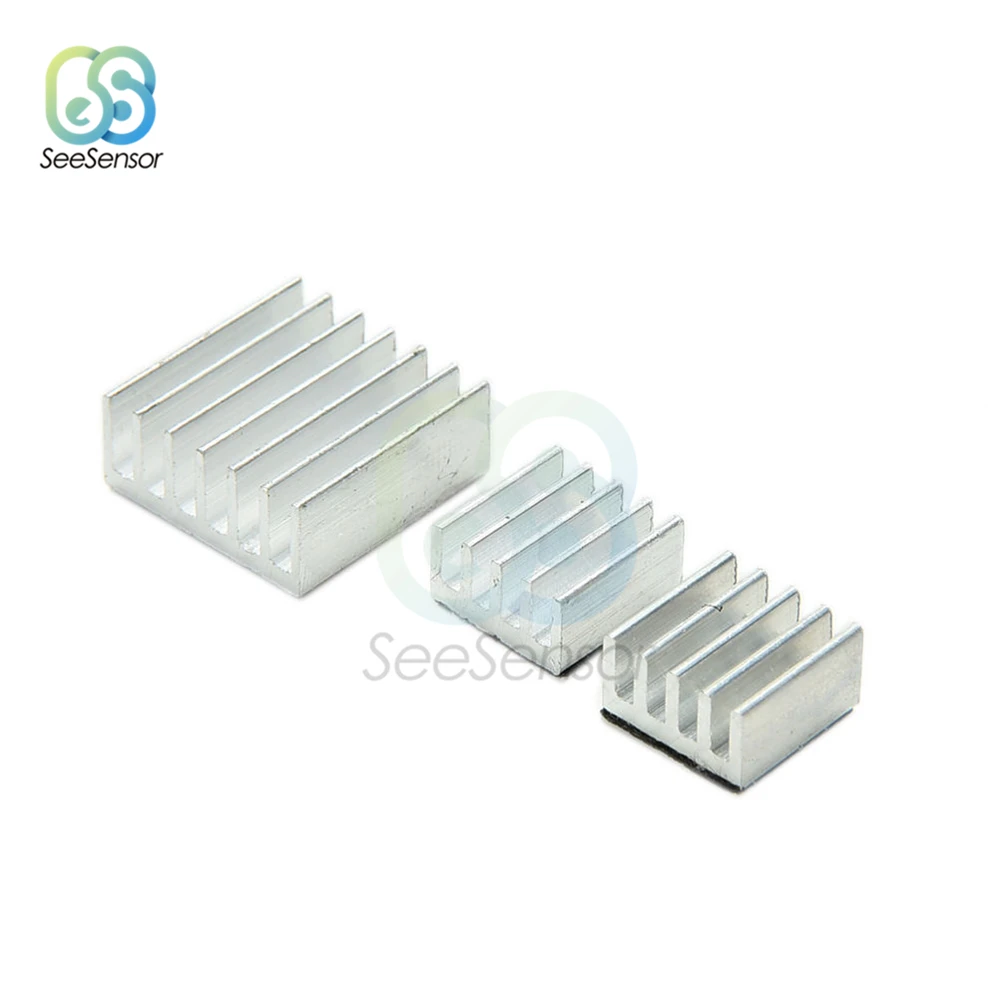 3pcs/set Adhesive Raspberry Pi Heatsink Cooler Pure Aluminum Heat Sink Set Kit Radiator For Cooling Raspberry Pi 2 B