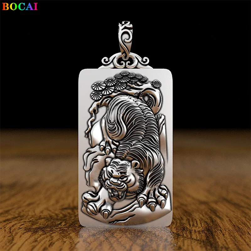 Bocai trend ige s999 Sterling Silber Charm Anhänger für Männer neue Mode Relief Tiger Argentinien Amulett Schmuck