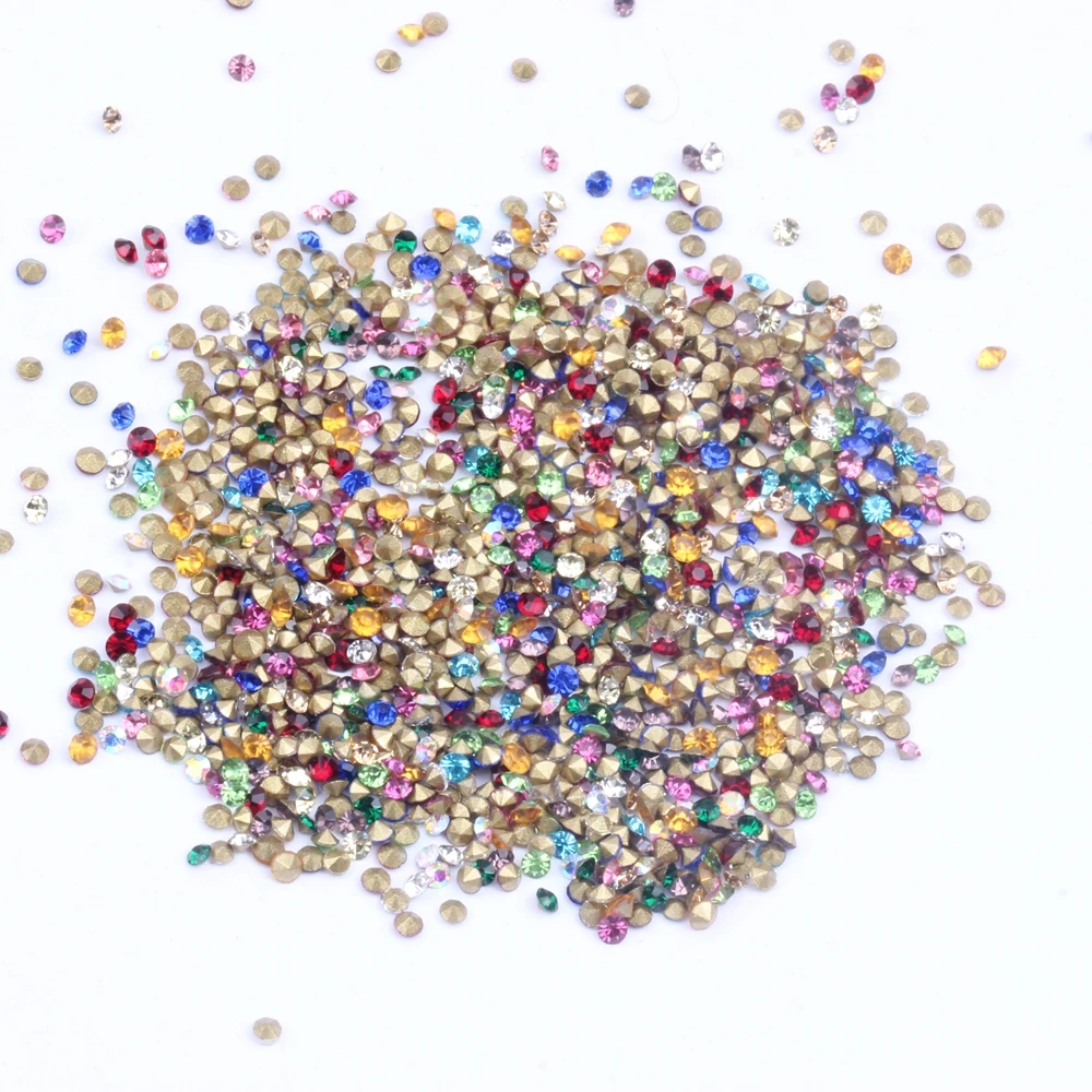 Point Back Rhinestones Strass Many Colors Choose ss2-ss5 1.1-1.8mm For 3D Nail Art DIY Wedding Accessories Decorations