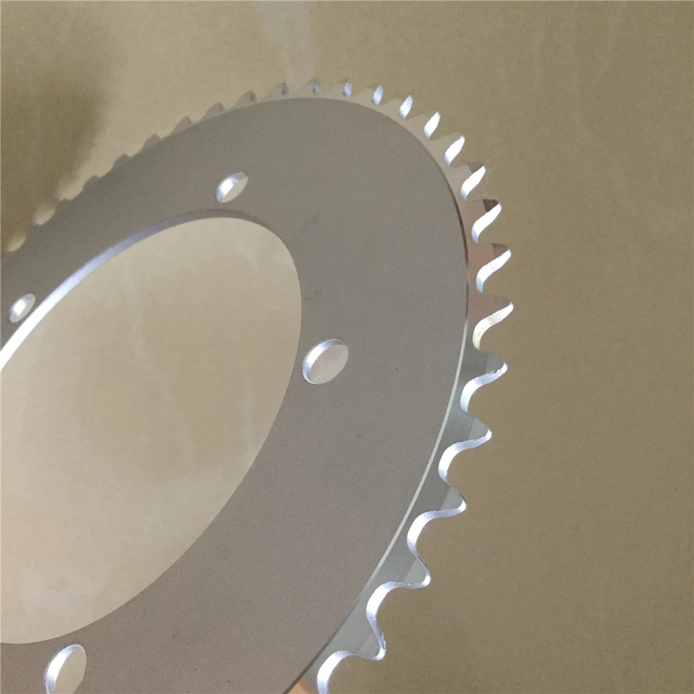 Track Bike Chainwheel Fixed Gear Bicycle Chain Ring 130 MM BCD 44T 46T 48T 50T 52T 53T Fixie Single Speed Chainring Silvery