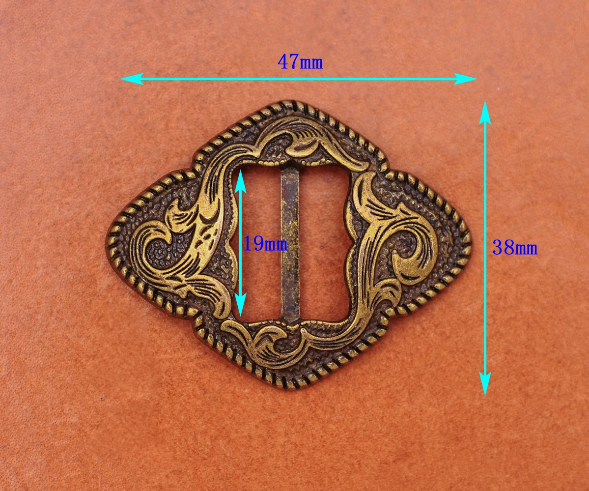 6x antike messing beschichtete Western Rodeo Blume geschnitzt Leder Handwerk Sattel Reiß nägel Halfter geschlitzt Concho Zaumzeug Gürtels chnalle Dekor – Detail 6