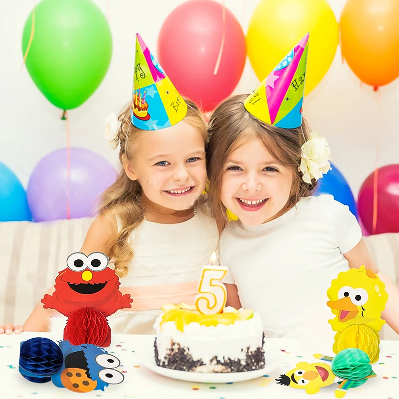 Centre de table en nid d'abeille et sésame, 7 pièces, décoration de fête à thème de monstre, accessoires de stand Photo pour anniversaire d'enfants