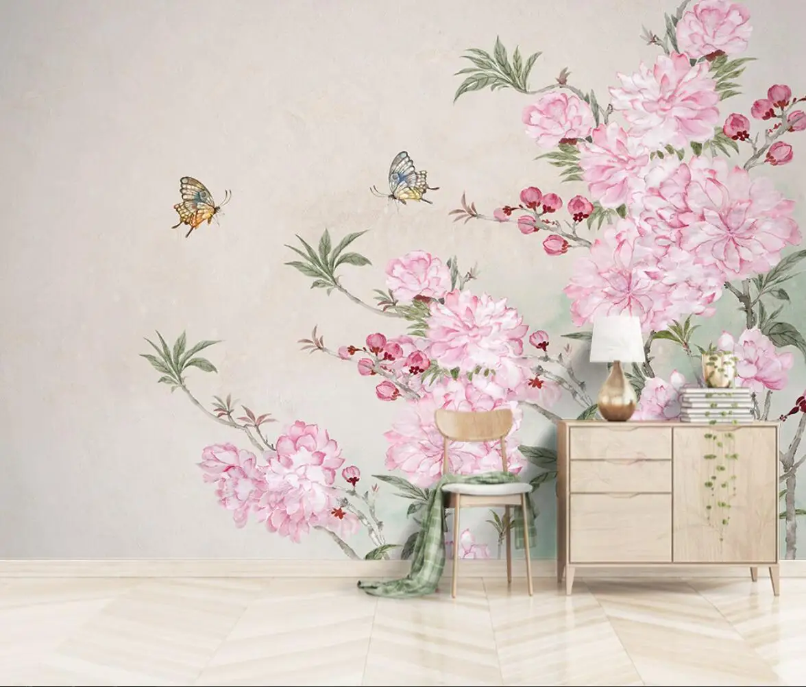 

beibehang custom Peach blossom mural wallpapers for Living Room TV Background Wall Mural Papel 3D wallpaper home decor stickers