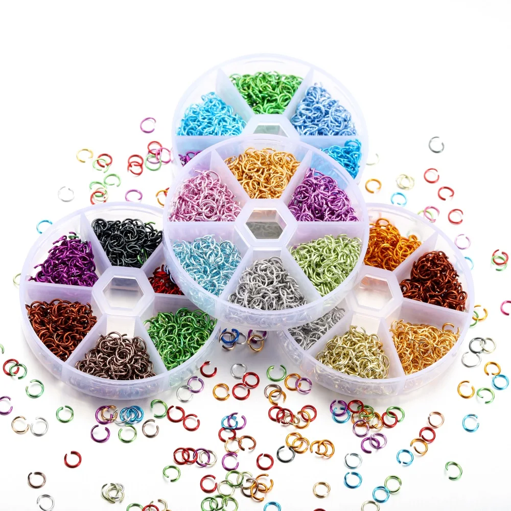 1080Pcs/Box 6mm Colorful Open Jump Rings Split Jump Ring Connector for DIY Necklace Crafts Jewelry Making Findings Accessories
