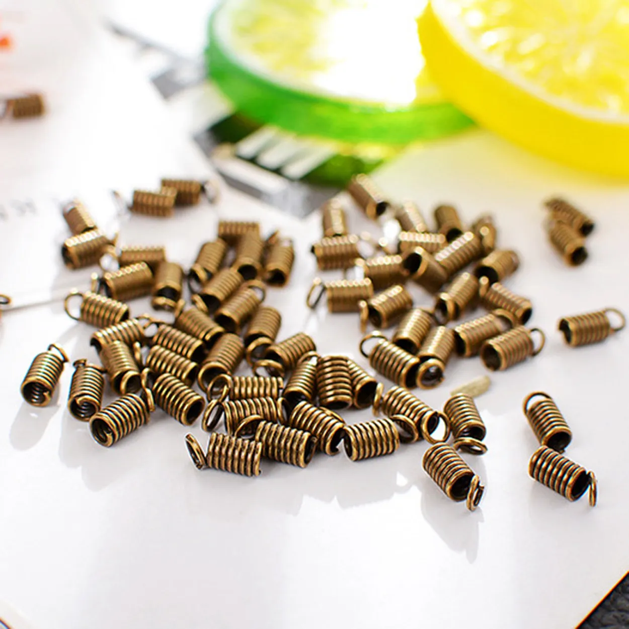 

Silver Color Bronze Color Metal Spring Clamp Crimp Beads Leather Cord Ends Caps Connectors for Jewelry Bracelet Making Supplies