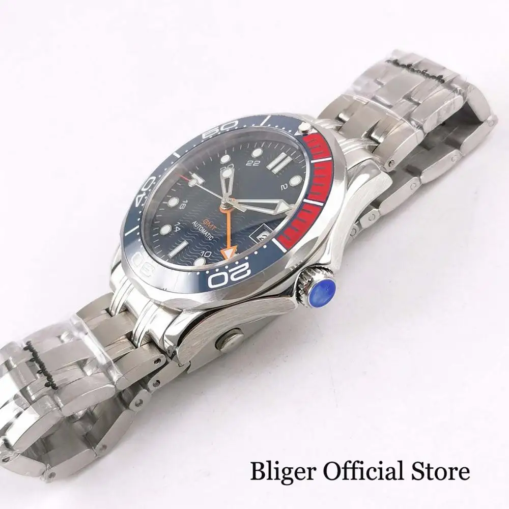 BLIGER Luxury 41mm Mechancial Men Watch Sapphire Glass NH34A Mingzhu 3804 Movement Steel Bracelet Ceramic Bezel Date Function