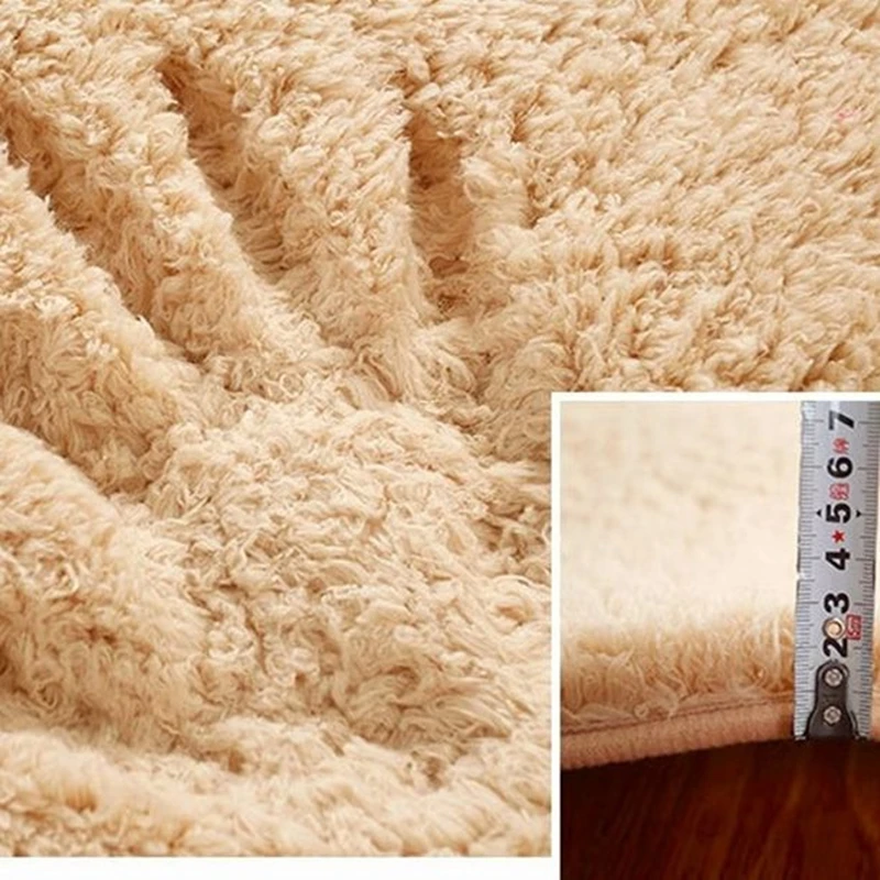 Nordic Fluffy Round Carpet Rugs for Bedroom Living Room Rectangle Large Size Plush Anti-slip Soft Carpet Children Rug 11 Colors