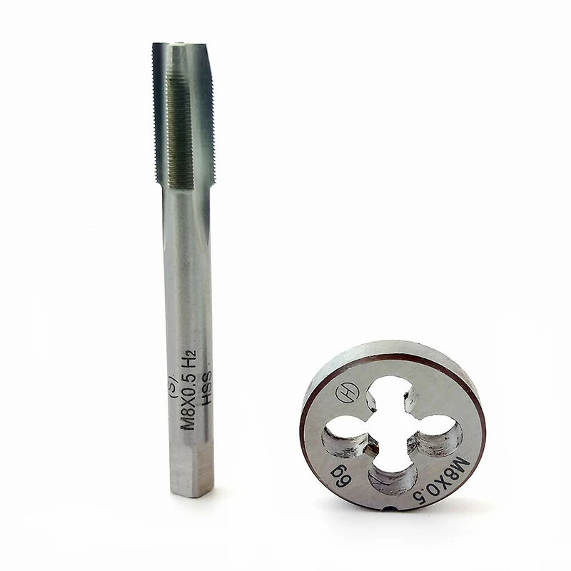 HSS M8 * 0.5Mm Tap & M8 X * 0.5Mm Die Metric Thread Right Hand Tap dan Die