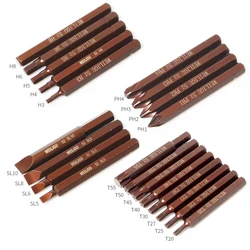 1 Set 8mm Hex Shank 80mm Long S2 Steel Impact Duty Screw Driver Bits Set PH1-PH4, SL5-SL10, H3-H8,T20-T55 Electric/Hand Bit Tool