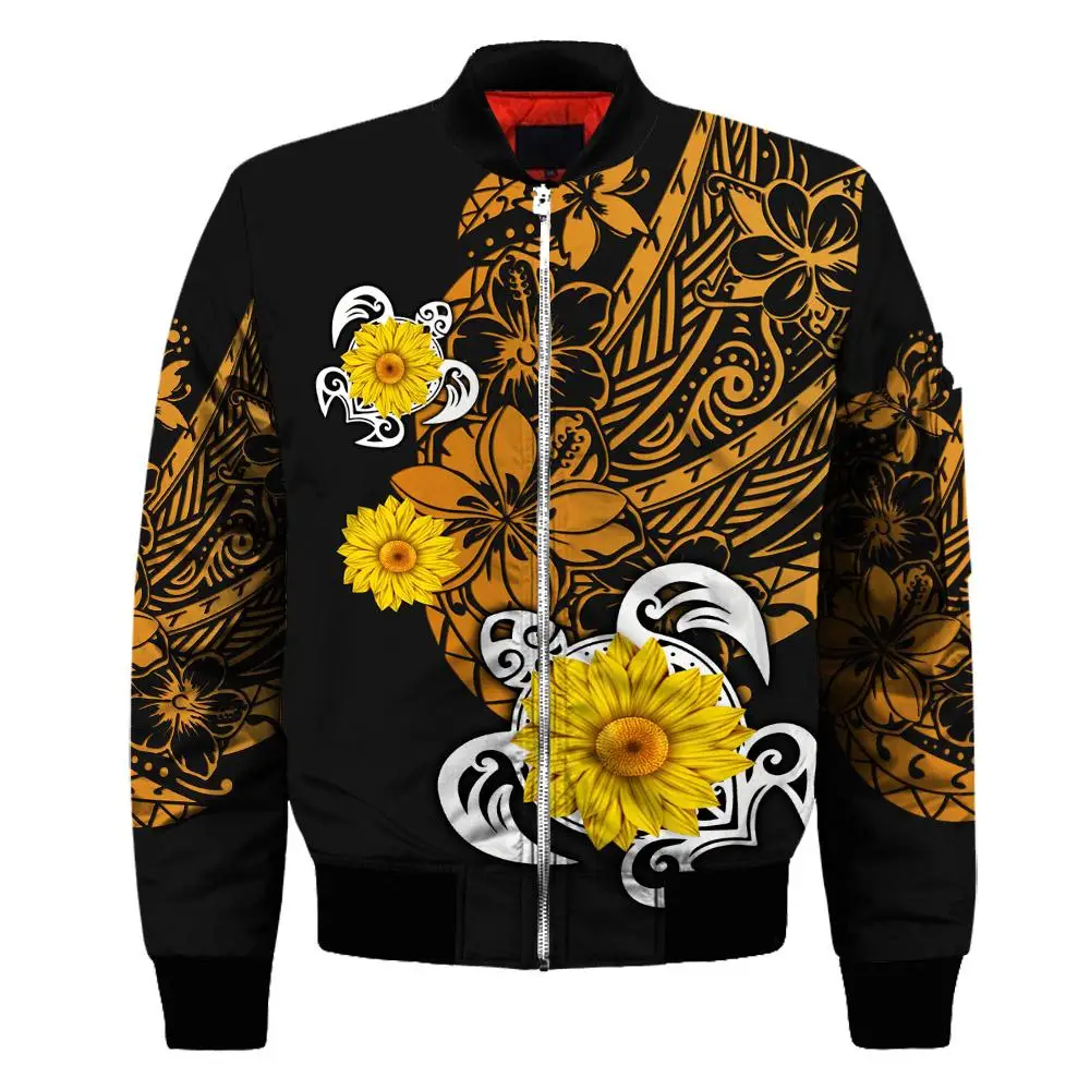 

Hawaii Plumeria American Samoa Mens Unisex 3D Print Thick Bomber Jackets Zipper Flight Jacket Casual Coat Women New Streetwear 5