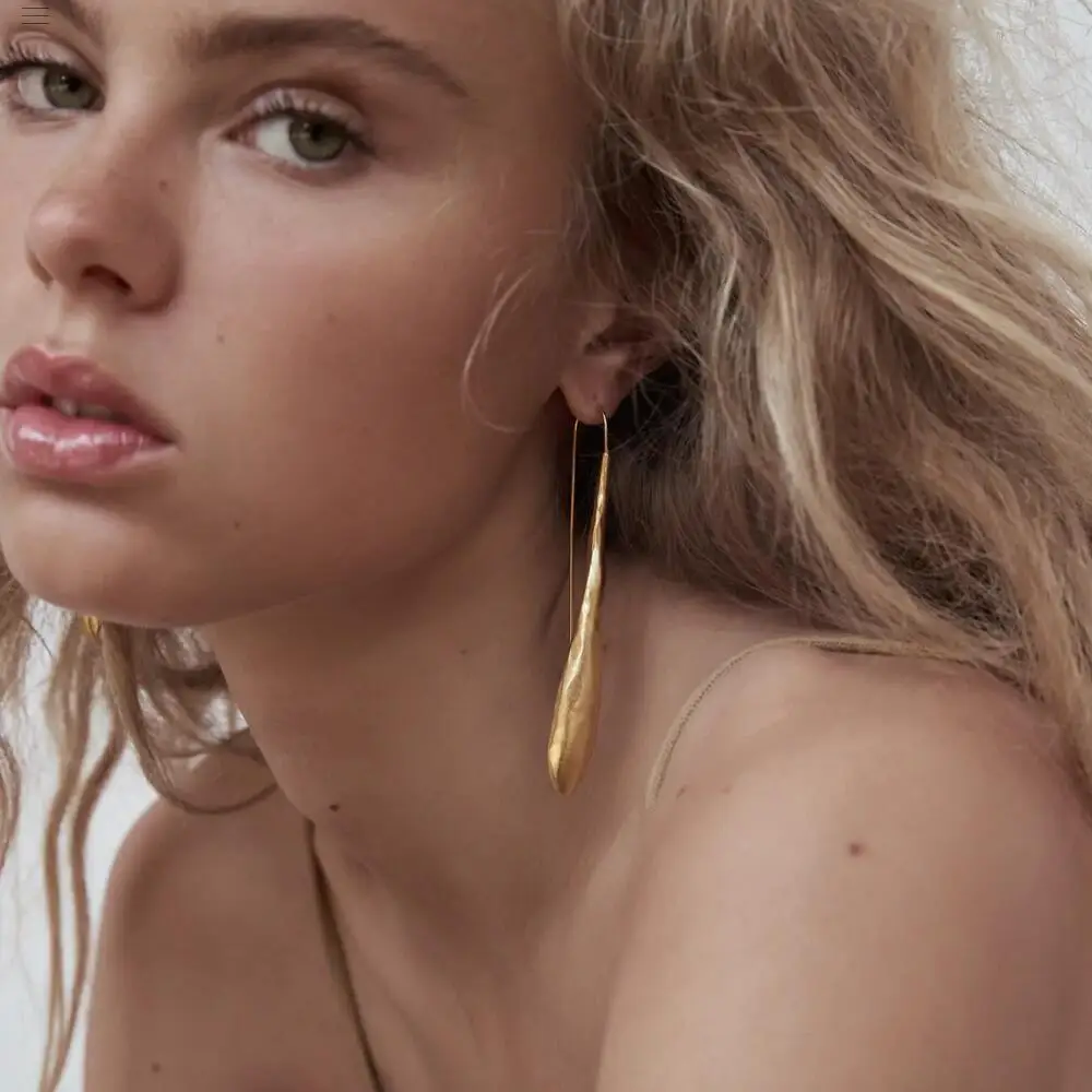 2026 New Metal Alloy Big Circle Earrings Women Geometric Statement Drop Earring Female Simple Long Hanging Earrings For Women