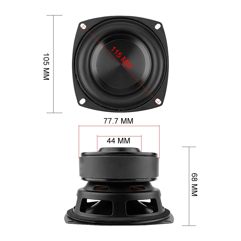 Imagem -06 - Aiyima-alto-falante Subwoofer Impermeável Driver de Áudio Woofer Faça Você Mesmo Home Theater Hifi Sound Música Ohm 100w Ohm 1pc