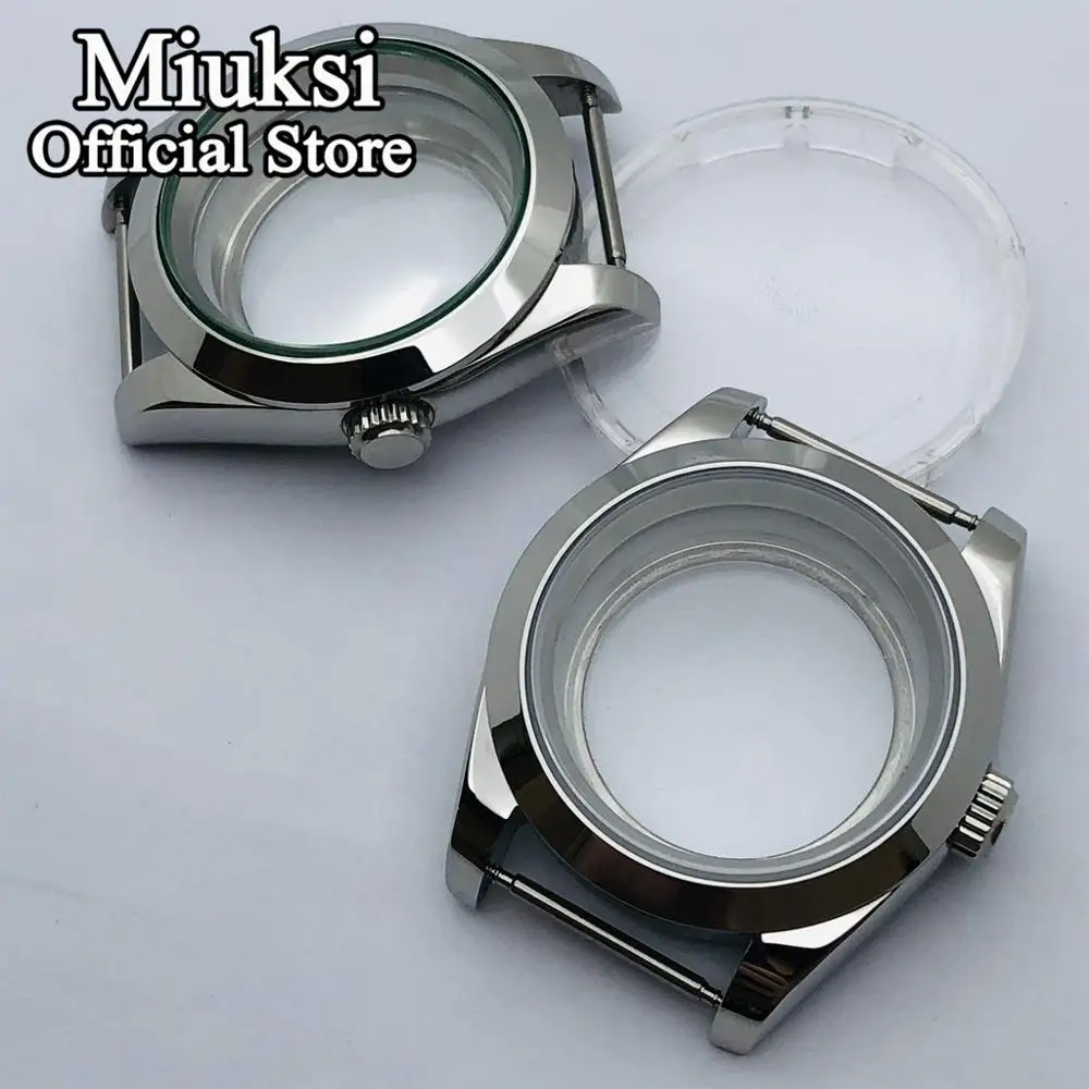 Miuksi 36mm/40mm sapphire glass polished watch case fit NH35 NH36 NH34 ETA2824 2836 PT5000 DG2813 3804 Miyota8205 8215 movement