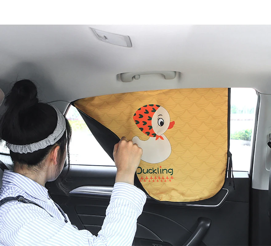 Magnetic Curtain In The Car Window Sunshade Cover Cartoon Universal Side Window Sunshade UV Protection For Kid Baby Children