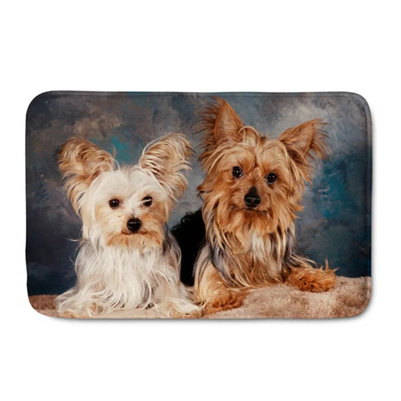 

Cute Yorkshire Terrier Dog Print Entrance Doormat Carpet for Front Door Mat Nonslip Kitchen Living Room Floor Mats Area Rugs