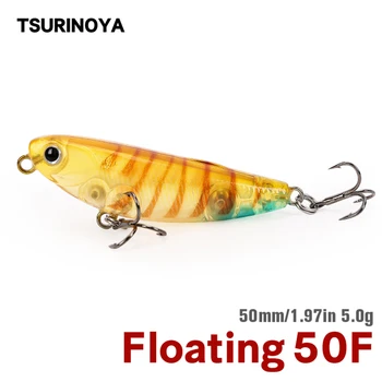 TSURINOYA 50mm 5g 플로팅 연필 낚시 루어 DW62 Topwater 인공 하드 베이트, 파이크베이스 송어 저크 베이트, 움직이는 루어