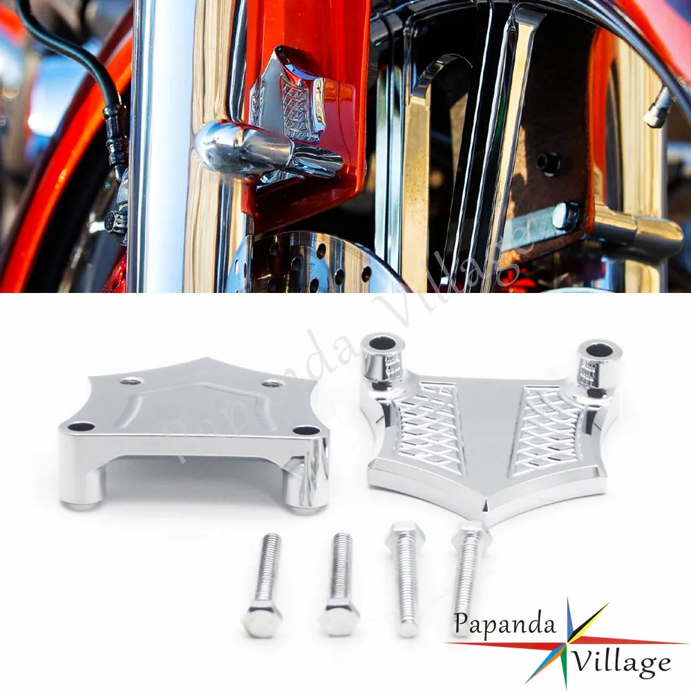 

For Harley Touring 5.50" Fender 23" 26" Chrome 1'' 25mm Motorcycle Front Mudguard Fender Spacer Brackets Gasket for OEM Lowers