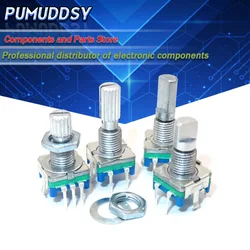 5PCS Half / Plum axis rotary encoder, handle length 15mm / 20mm code switch/EC11/ digital potentiometer with switch 5Pin