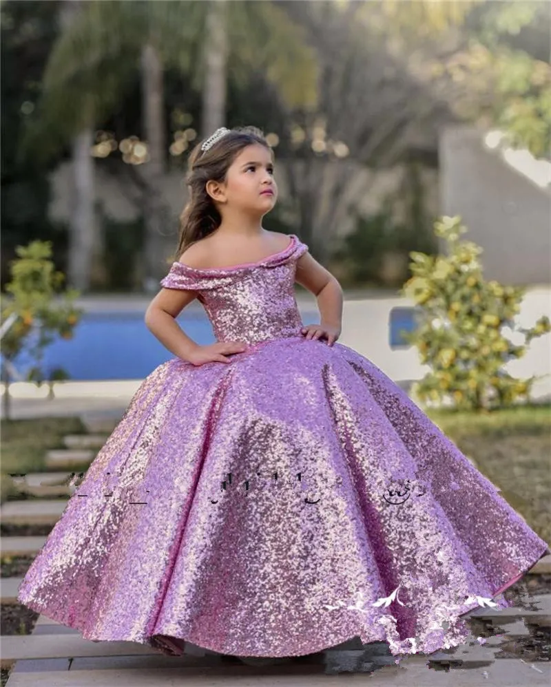 Pink Sequined Ball Gown Mother and Daughter Dresses 2021 Off Shoulder Plus Size Cheap Family Matching Formal Prom Party Gowns