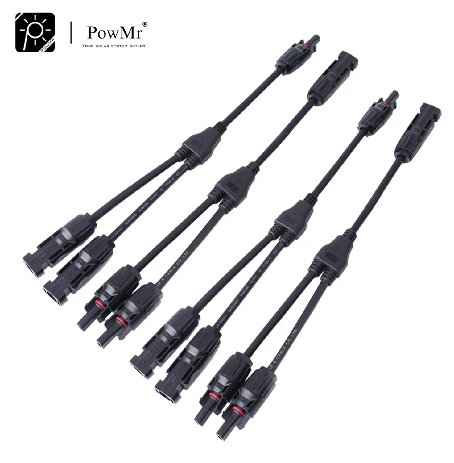 10 Pairs Solar Panel Y Type 1 to 2 Solar Connector M-FF and F-MM Branch Cable 32cm Length For Connecting Solar Panels IP67