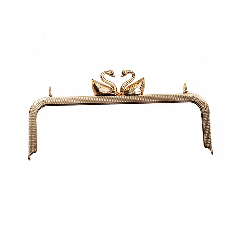 

28cm Gold Swan Clasp Metal Purse Frame Purse Handle Obag DIY Handbags Accessories Sewing Purse Frame Handle