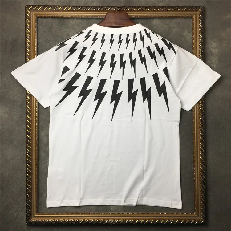 PPFRIEND Summer New Unisex T-Shirt Men Women 100% Cotton  Striped lightning print Casual T shirt High Quality Male Tee PP19011