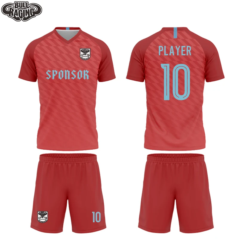 

Orange Red Raglan Sleeves Color Design Your Sublimation Team Player Sportswear Childs Football Uniform