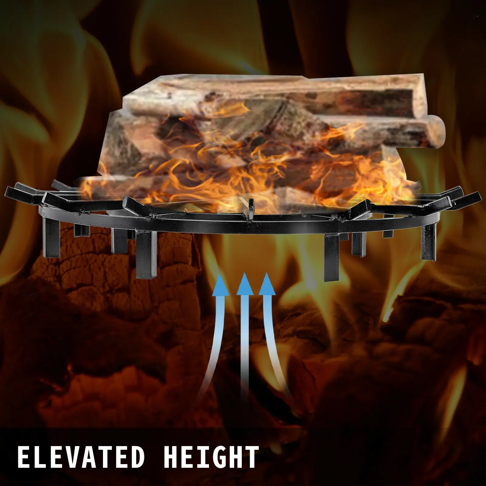 VEVOR-Grille de foyer ronde durable, roue robuste en acier robuste, mouvement sûr pour les activités de plein air, de nombreux types de feux de camp