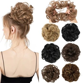 Roztrzepany kok z włosów elastyczne syntetyczne gumki do włosów dla kobiet Chignon Updo pączek kręcone włosy liny gumka Wrap kucyk