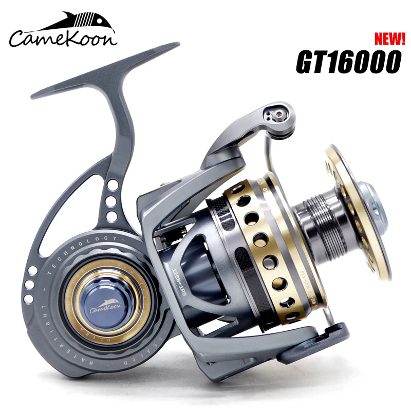 

CAMEKOON All Aluminium Tuna Bluefish Bigfish Spinning 30kg Carbon Drag 12+1 Bearings Salt Water Resistant Full Seal Fishing Reel