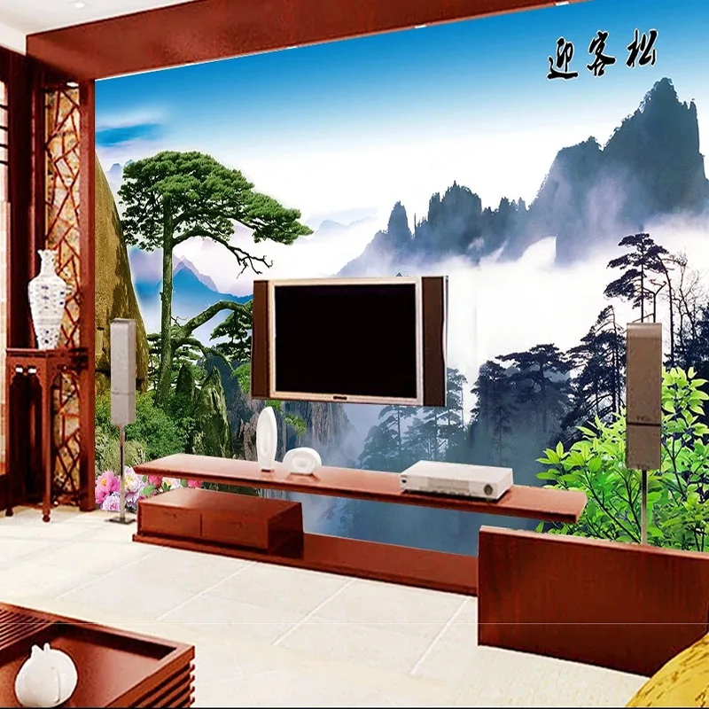 Custom Mural Wallpaper Landscape Scenery Waterfall Background Wall Sticker 3D Self-Adhesive Waterproof Bathroom Papel De Pared