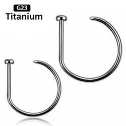 1PS NEW G23 Titanium Nose Piercing Nose ring& Studs D-ring without body piercing jewelry 18G 20G F136