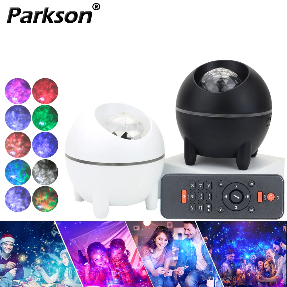 

USB LED Night Light Projector Galaxy Lamp Moon Music Starry Water Aurora LED Projector Light Bluetooth-compatible For Home Decor