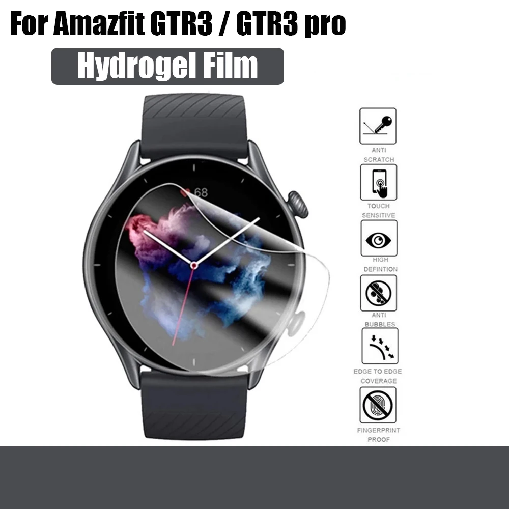 2PCS Soft Hydrogel ฟิล์ม HD Ultra-thin ป้องกันฟิล์มสําหรับ GTR3 Smartwatch อุปกรณ์เสริมไม่ใช่แก้วสําหรับ amazfit GTR 3/3 pro