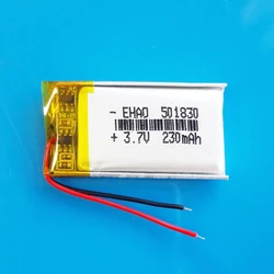 3.7V 230mAh 501830 501730 litowo-polimerowa Lipo akumulator do MP3 GPS Bluetooth inteligentny zegarek zestaw słuchawkowy kamery