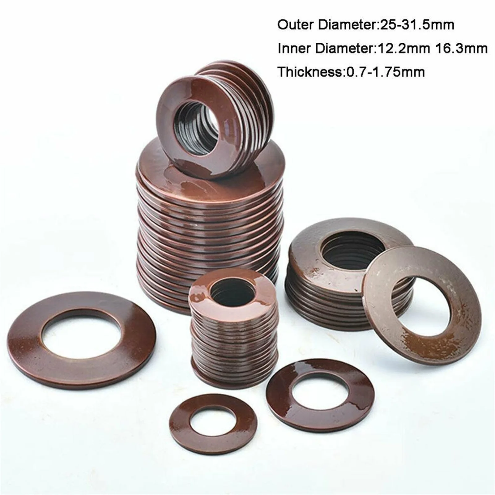 Washer Disc Spring, 10Pcs, 60Si2MnA Belleville Compression Spring, Outer Dia 25-31.5mm Inner Dia 12.2-16.3mm Thickness