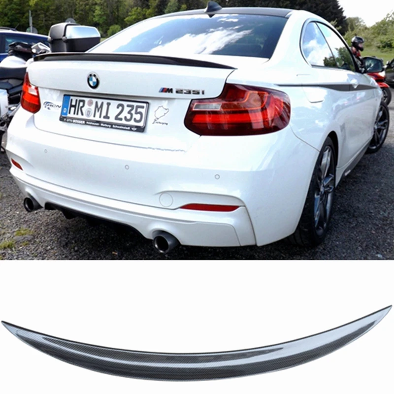 P Style For BMW F22 Spoiler Carbon Fiber Spoiler 2 Series F22 Coupe & F87 M2 220i M235i 228i Carbon Spoiler Lips 2014 - UP