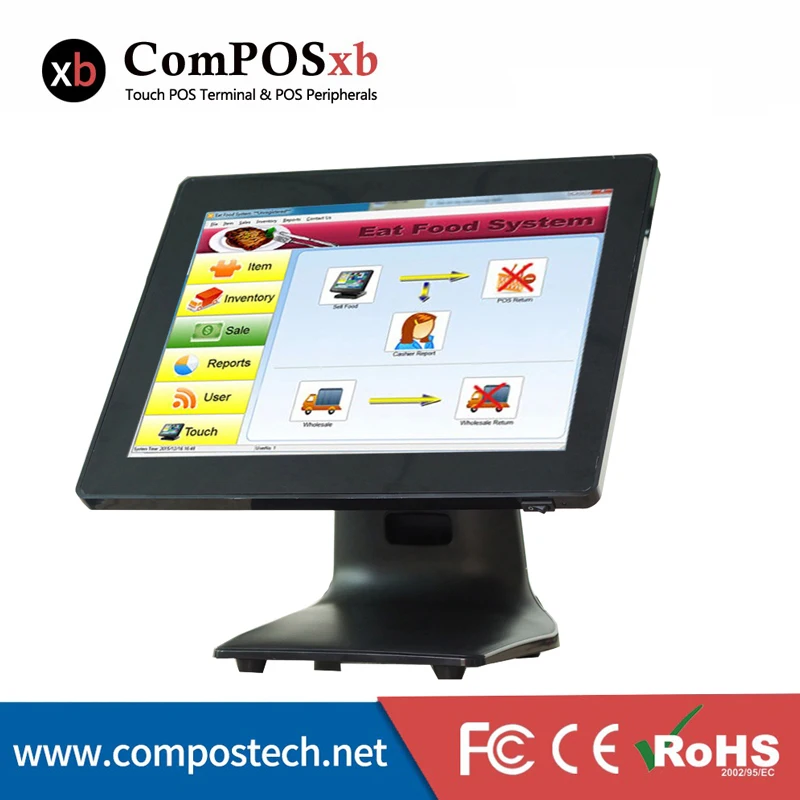 ComPOSxb POS terminal 15 inch capacitive touch Screen 4G RAM 64 hard disk POS system for Convenience store