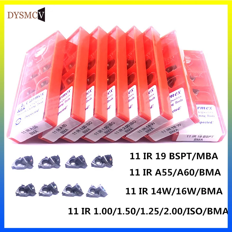 11IR1,50 1,00 ISO A55 A60  BMA insertos de roscado de alta calidad herramientas de torneado para carburo de tungsteno Indexable