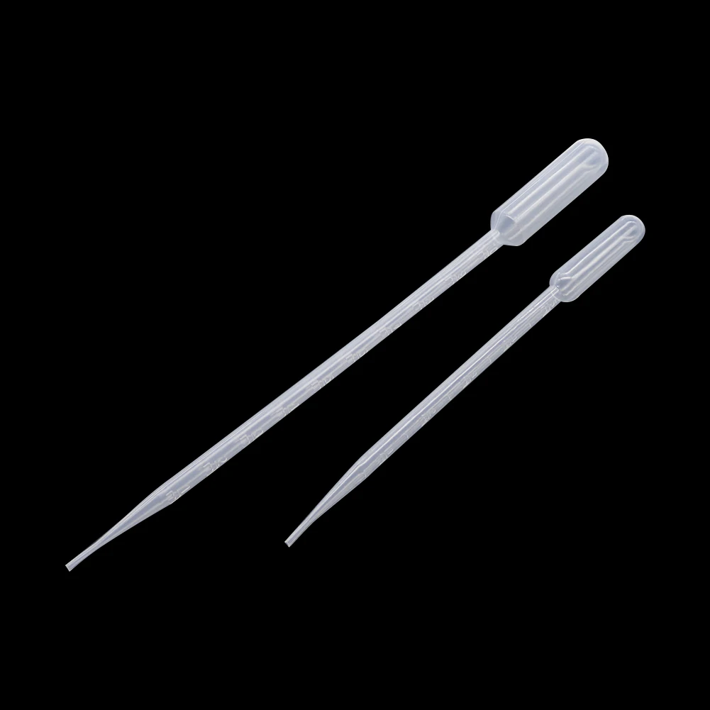 100Pcs 0.2/0.5/1/2/3/5/10ML Laboratory Pipette Plastic Disposable Graduated Pasteur Pipette Dropper Polyethylene Makeup Tools