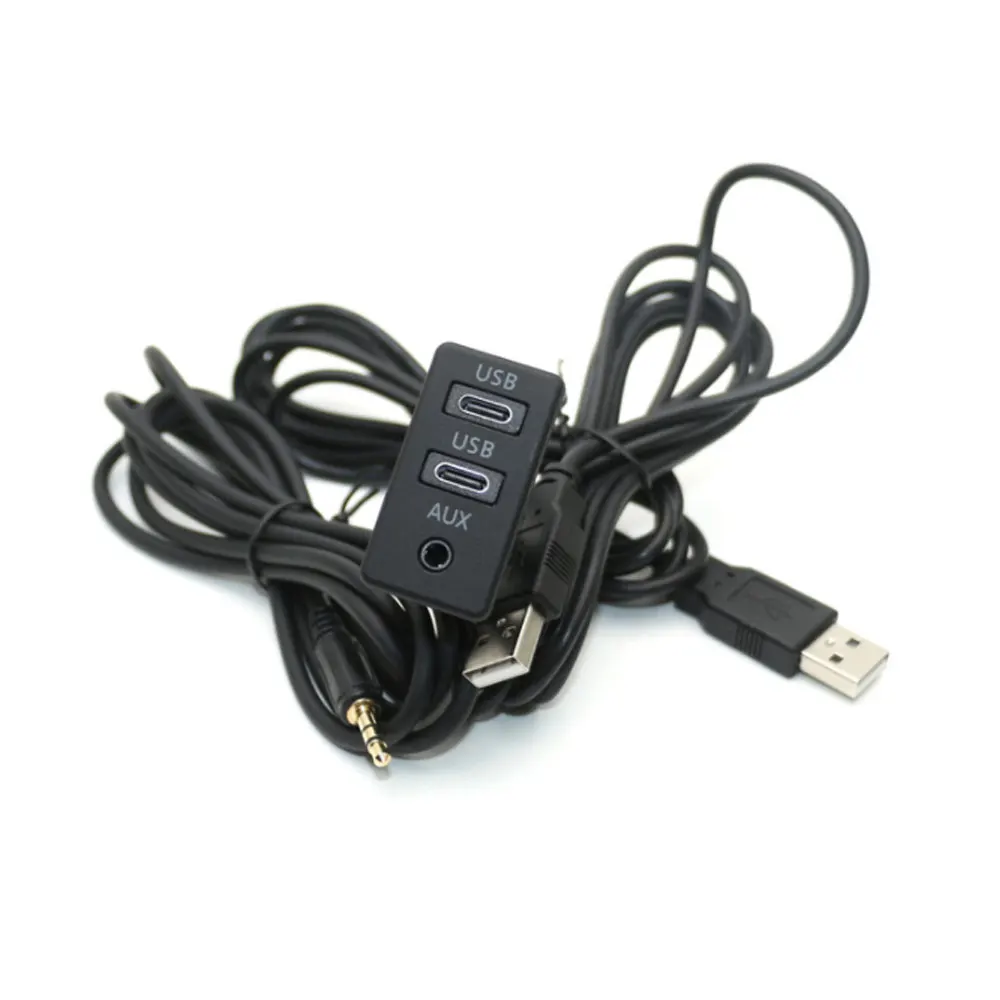 Adaptateur de câble de panneau de commutation de port USB de type C, extension de voiture bricolage, montage encastré dans le tableau de bord,