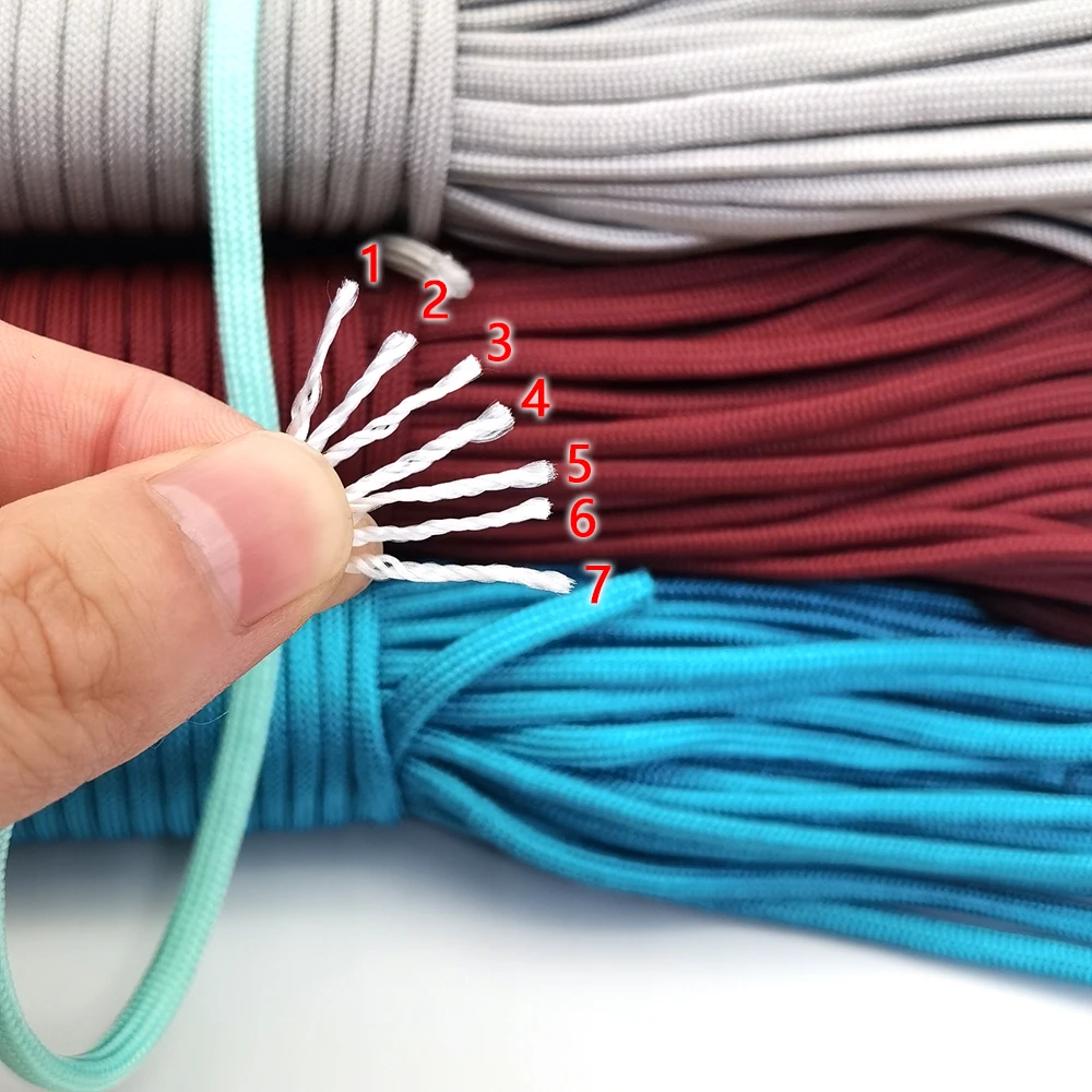 Dia 4 MM 5 10 20 31 Meters 7 stand Cores Paracord Parachute Cord Lanyard Tent Rope For Hiking Camping Clothesline DIY Bracelet