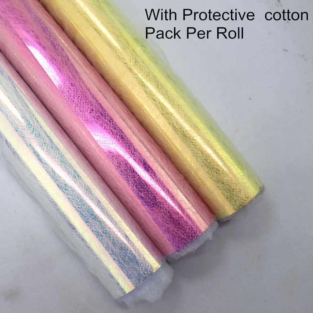 30x95cm Roll Holographic Iridescent Transparent Clear Tarpaulin Vinyl Fabric Magic Mirror PVC For Handbag Bow DIY  BH039