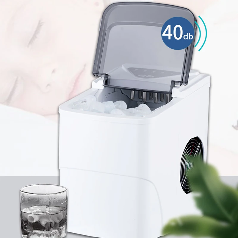 Máquina para hacer cubitos de hielo rápida portátil para el hogar, máquina para hacer hielo automática comercial, máquina para hacer hielo redonda de bala eléctrica de 220V