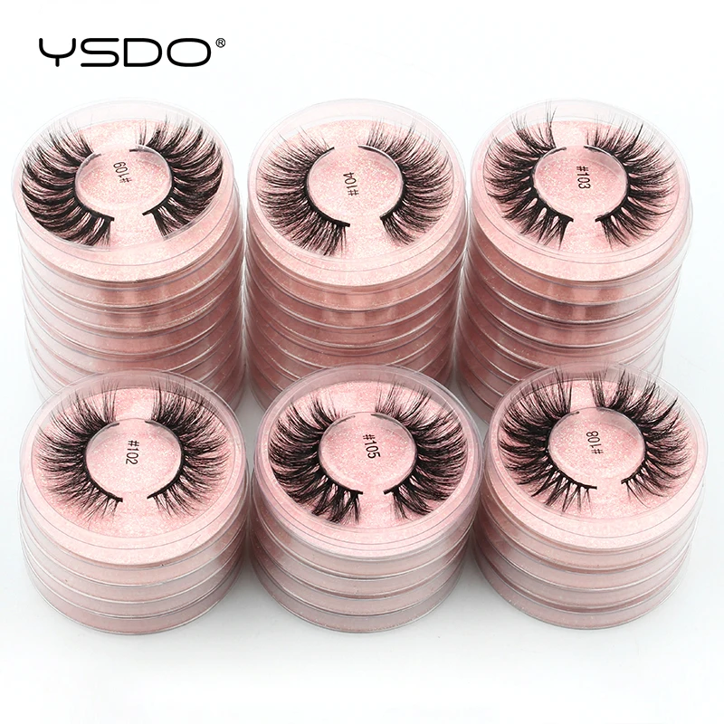 Wholesale Lashes 10/20/30/50 PCS Mink False Eyelashes Natural Soft 3D Faux 3D Mink Lashes Reusable Dramatic Fake Eyelashes Bulk