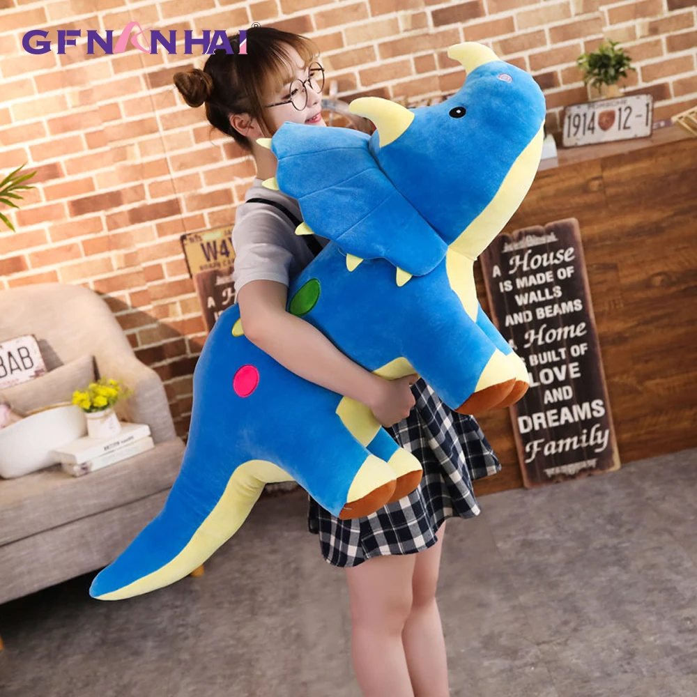 1pc 40-100CM simpatici triceratopo giocattoli di peluche animali creativi bambole di dinosauro farciti cuscino realistico bambini ragazzi regali di compleanno