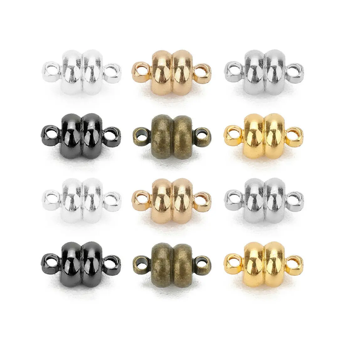 

20pcs/lot Flat Round Copper Strong Magnetic Clasps Jewelry End Clasp Connectors for Necklace Bracelets Jewelry Making Findings