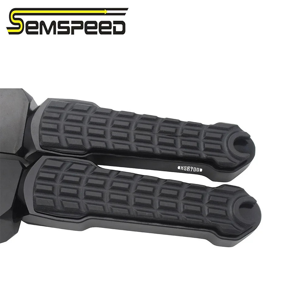 SEMSPEED  XSR900 Logo Rear Pedal Yamaha Accessories Left Right Motorcycles Foot Peg Hold Foot Platform MT09 FZ09 FJ09 Tracer 900