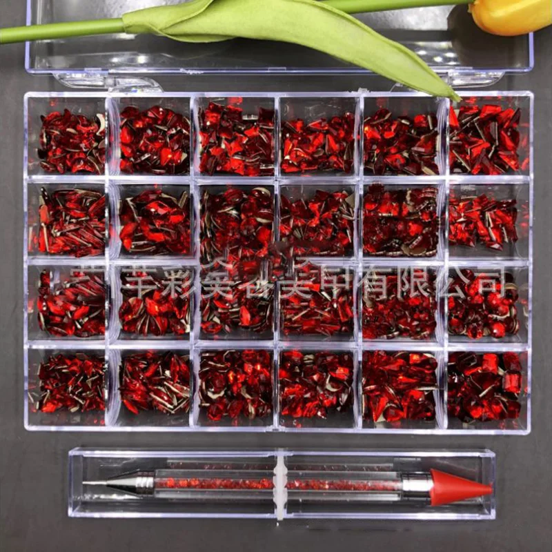 

20 Shapes/2000Pcs Multi-size Glass Rhinestone Nail Box AB Color Diamond Nails Art Rhinestones For Crystals Strass Charms Hzb32-2